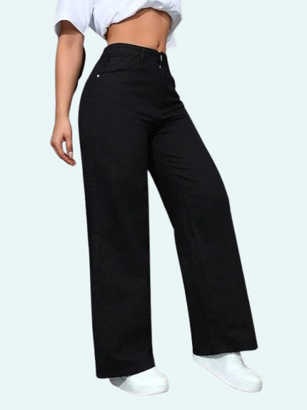 BLACK STRAIGHT FIT JEANS