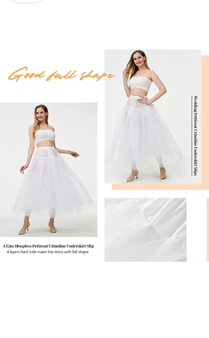 Skirts Women White 2 Layer Hoopskirt Cancan Underskirt Petticoat for Ball Gown and Bridal Lehenga