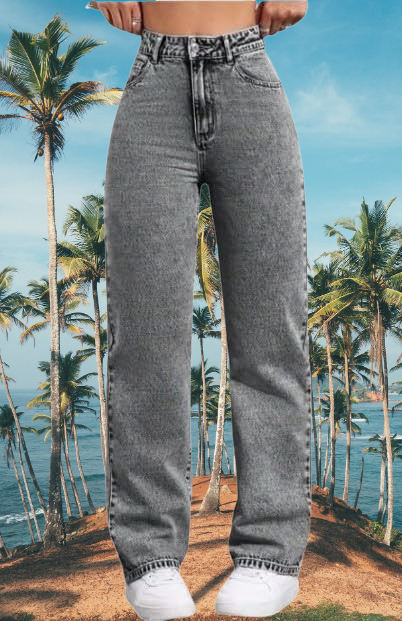 STRAIGHT FIT GREY JEANS  👖