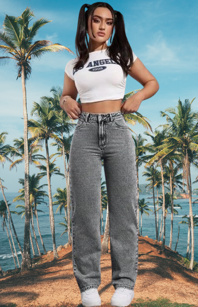 STRAIGHT FIT GREY JEANS  👖