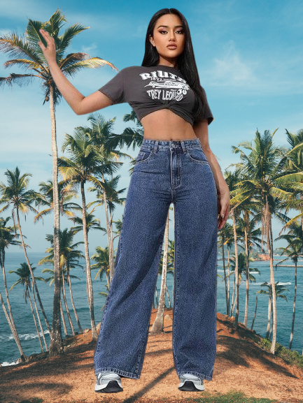 STRAIGHT FIT BLUE JEANS 👖