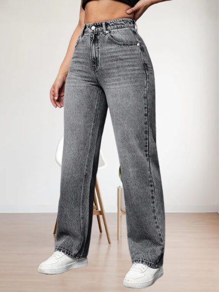 STRAIGHT FIT GREY JEANS  👖