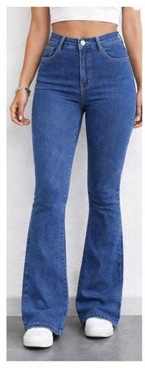 Blue bell bottom jeans women