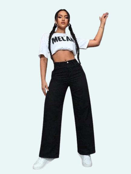 BLACK STRAIGHT FIT JEANS