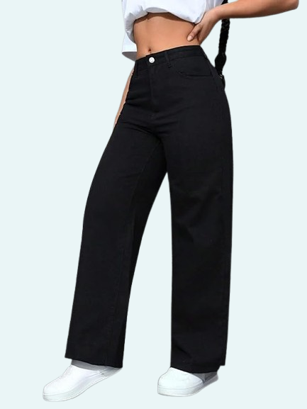 BLACK STRAIGHT FIT JEANS